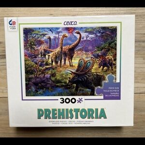 24 x 18 - Prehistoria - 300 Piece - Ceaco Puzzle #2229-2 Dinosaur Triceratops
